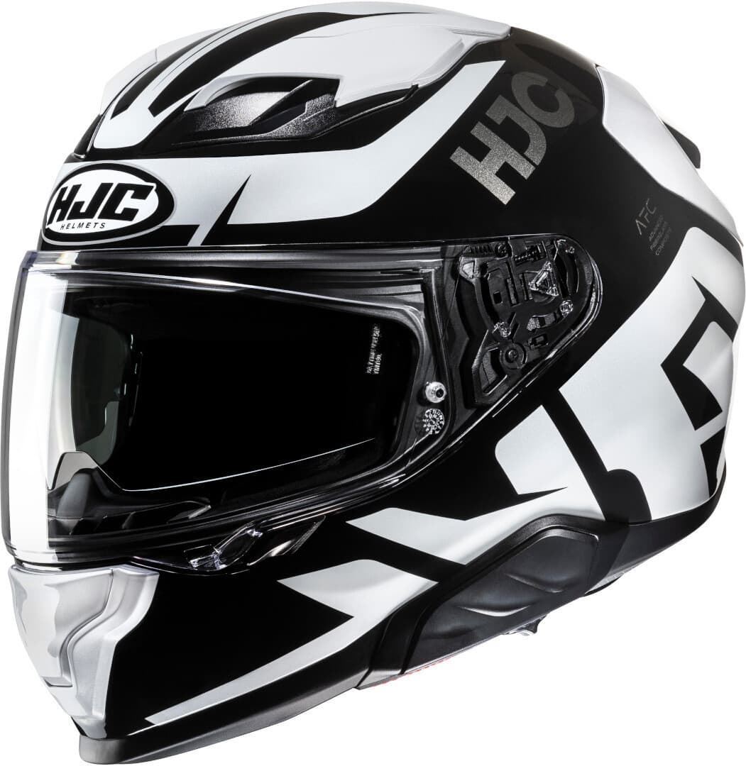 CASCO MOTO INTEGRAL HJC F-71 BARZ BLANCO NEGRO MC5 - Imagen 1